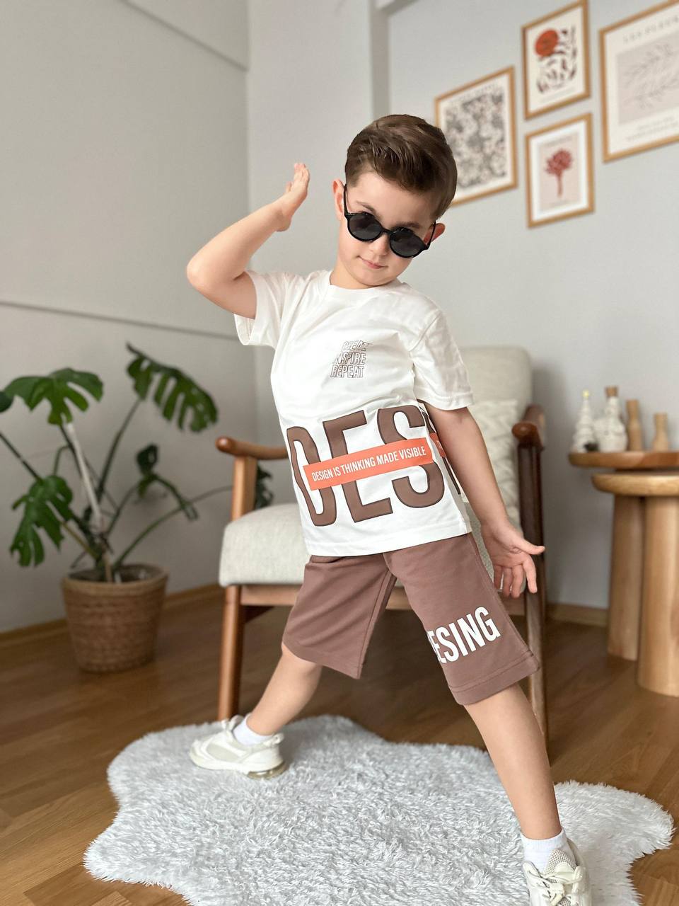 Çocuk Design Yazlık Tişört & Şort Alt Üst Takım