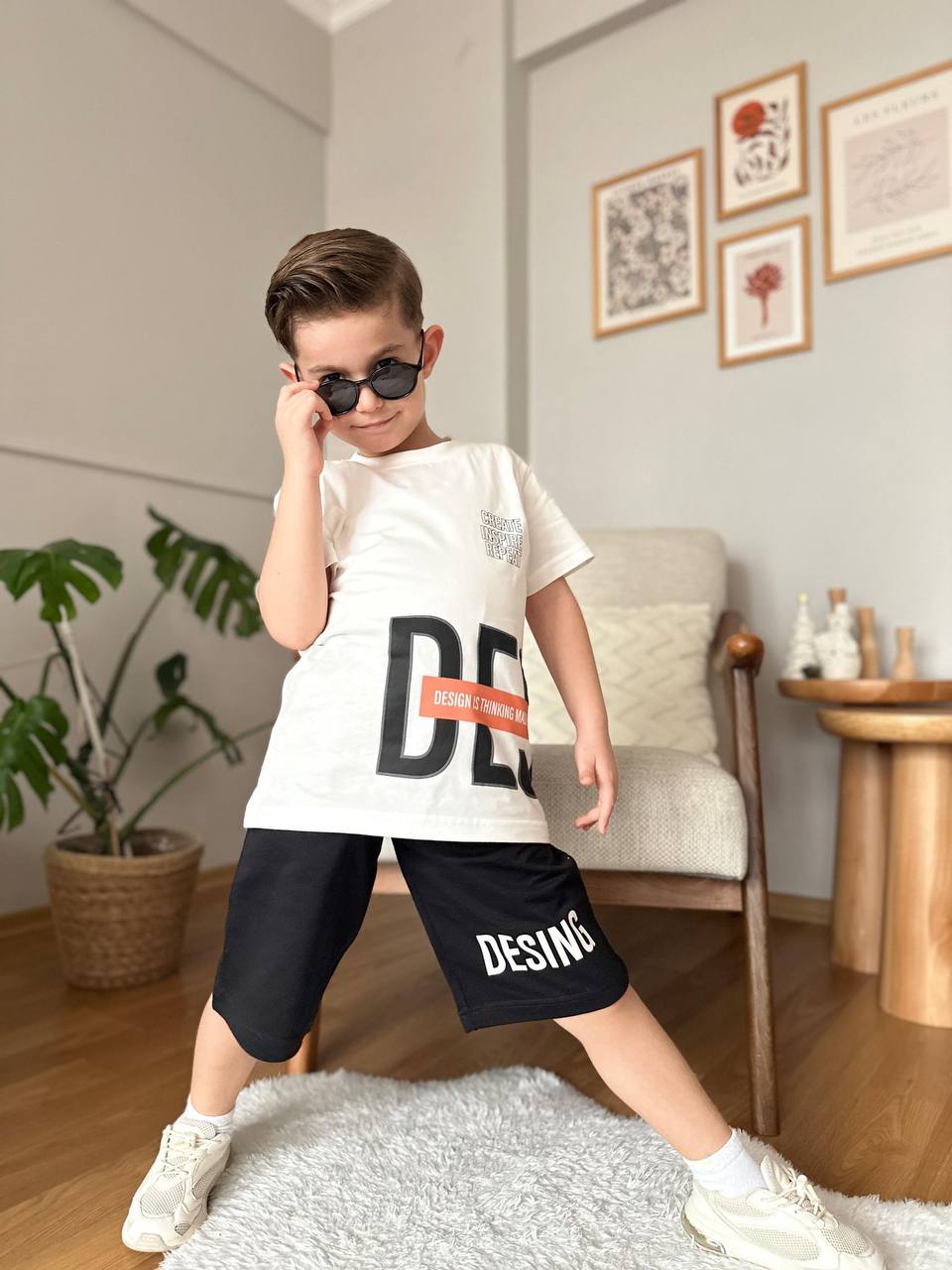 Çocuk Design Yazlık Tişört & Şort Alt Üst Takım