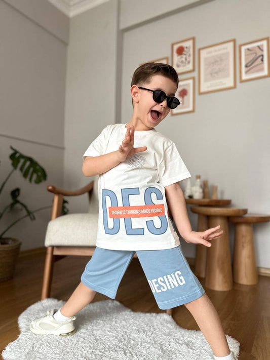 Çocuk Design Yazlık Tişört & Şort Alt Üst Takım