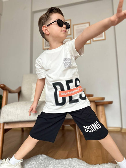 Çocuk Design Yazlık Tişört & Şort Alt Üst Takım