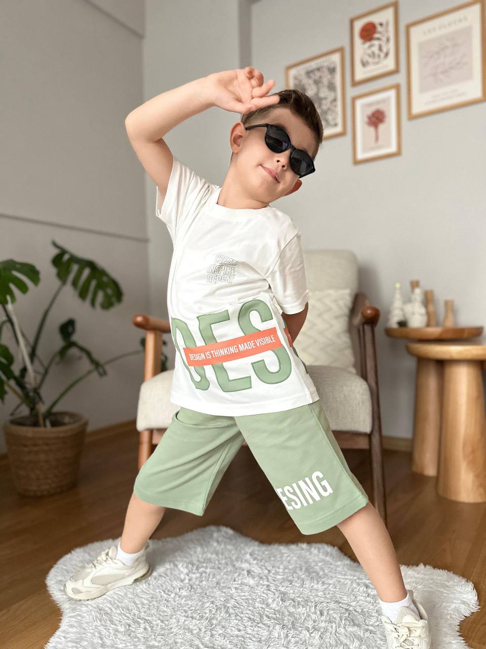 Çocuk Design Yazlık Tişört & Şort Alt Üst Takım