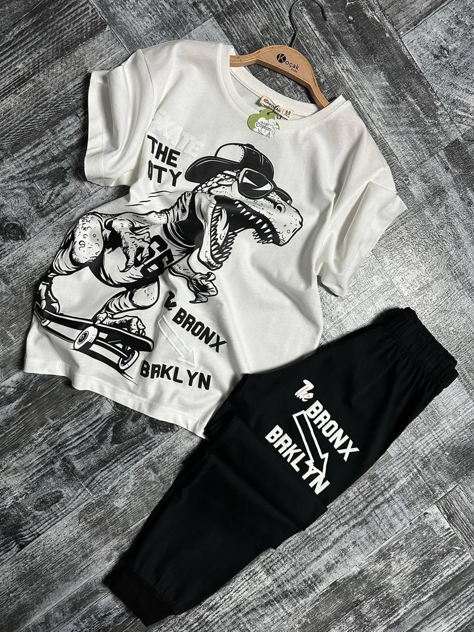Erkek Çocuk Pijama Takımı – Bronx Dinozor Baskılı Alt Üst Takım